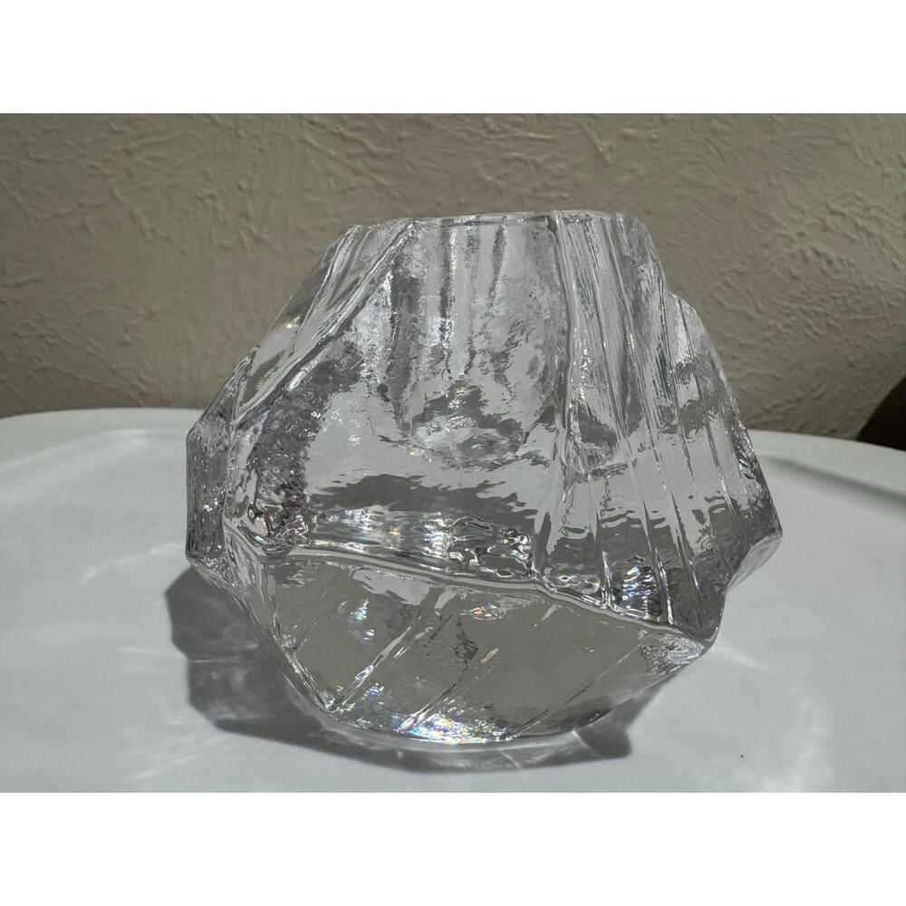 Kosta Boda Scandi Glass Rock Candle Votive Holder Vintage - Picture 8 of 9